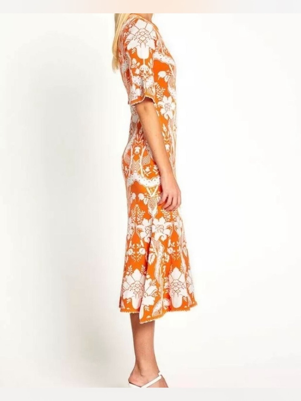 Alice McCall NWT Sittin Pretty Midi Mermaid Style Bold Orange Print US size 4 - Picture 4 of 16